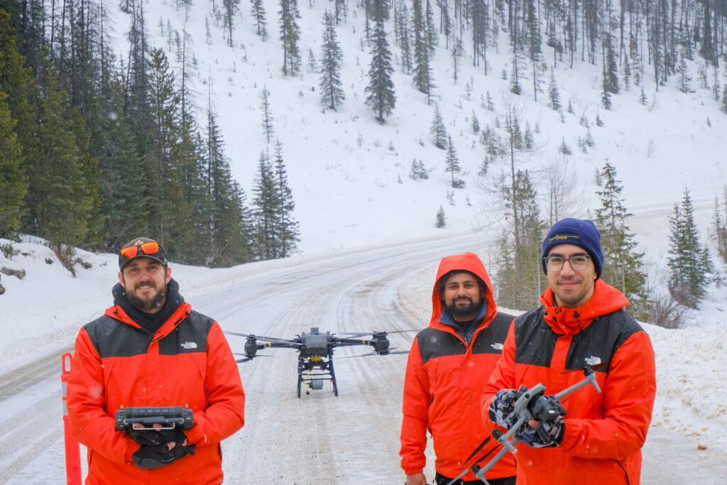Drone Avalanche Control Work. Jasper Drone Avalanche